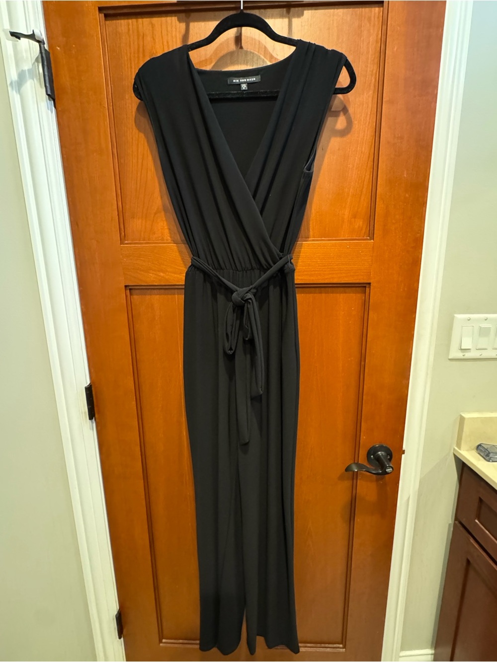 Black Sleeveless Wide-Leg Jumpsuit | Size S